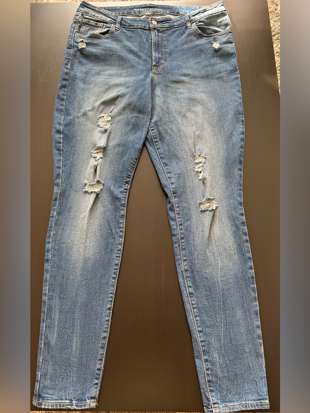 Old Navy Blue Distressed Skinny Jeans